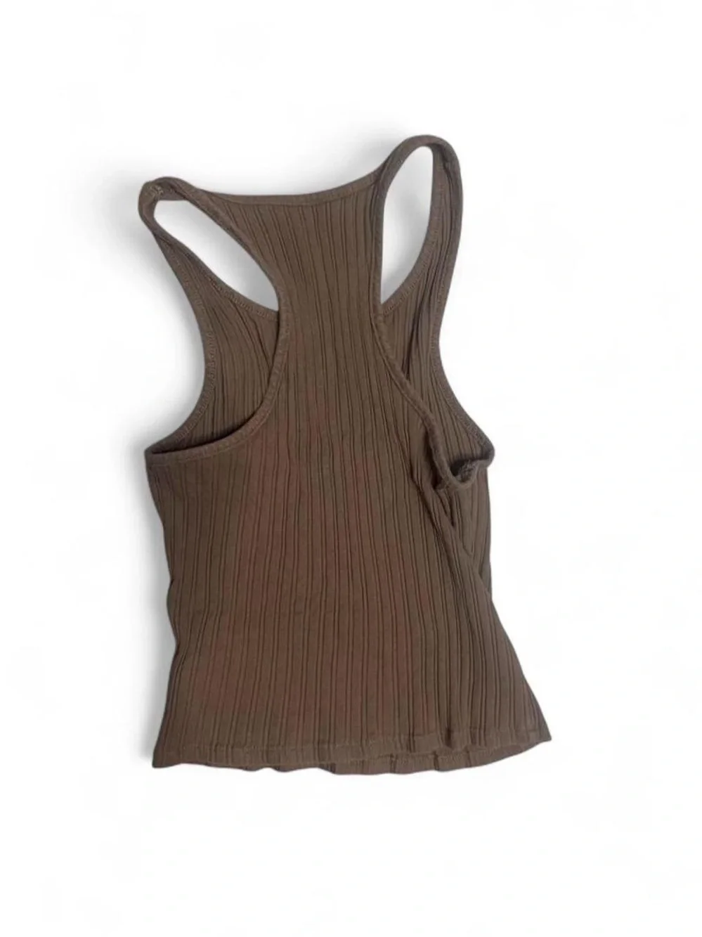 Ribbed Racerback Tank Top - Brown